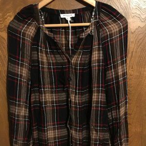 beachlunchlounge collection plaid shirt size xs